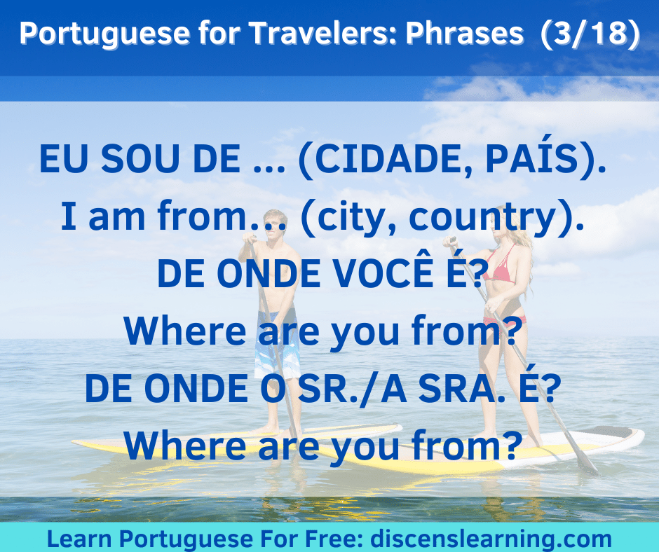 basic Portuguese travel phrases: how to introduce yourself